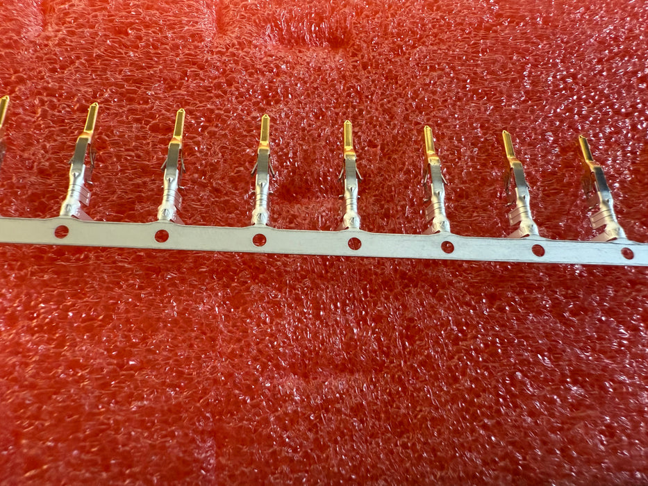 Gold-plated crimp pin contact designed for 16 AWG wire, providing reliable electrical conductivity, secure crimp termination, and corrosion resistance. Suitable for use in high-reliability connector assemblies and aerospace or industrial applications.