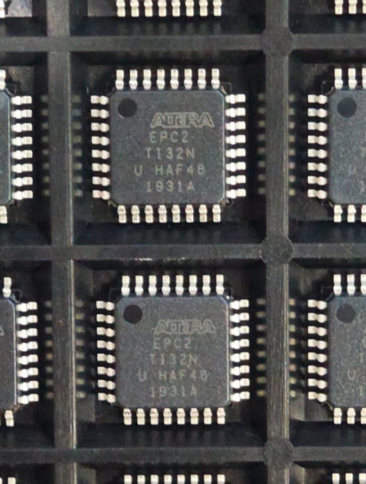 EPC2TI32N of Altera microchips on a black grid background