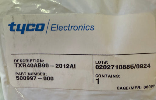 Tyco Electronics packaging with label showing product details.