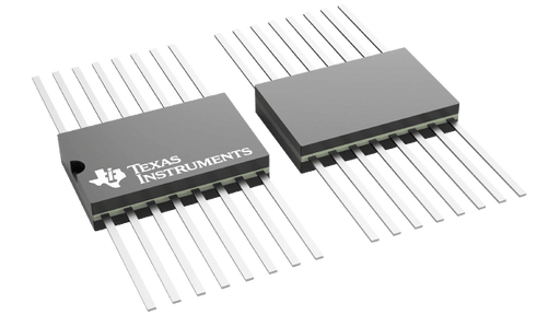 Two Texas Instruments integrated circuits on a green background