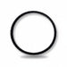 Black circular o-ring on a white background